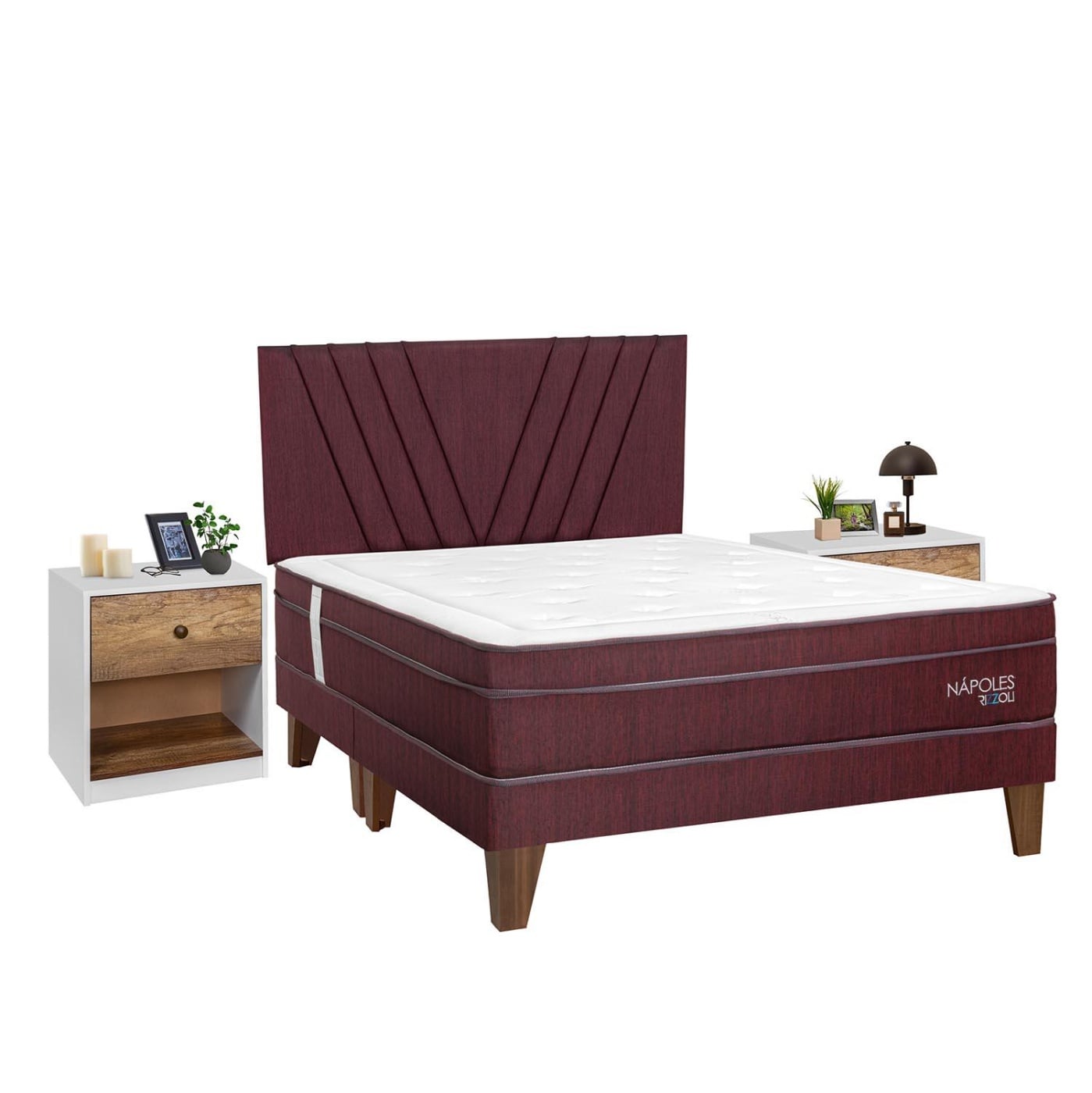 DORMITORIO EUROPEO RIZZOLI NAPOLES QUEEN + VELADOR MUNDIAL - 1