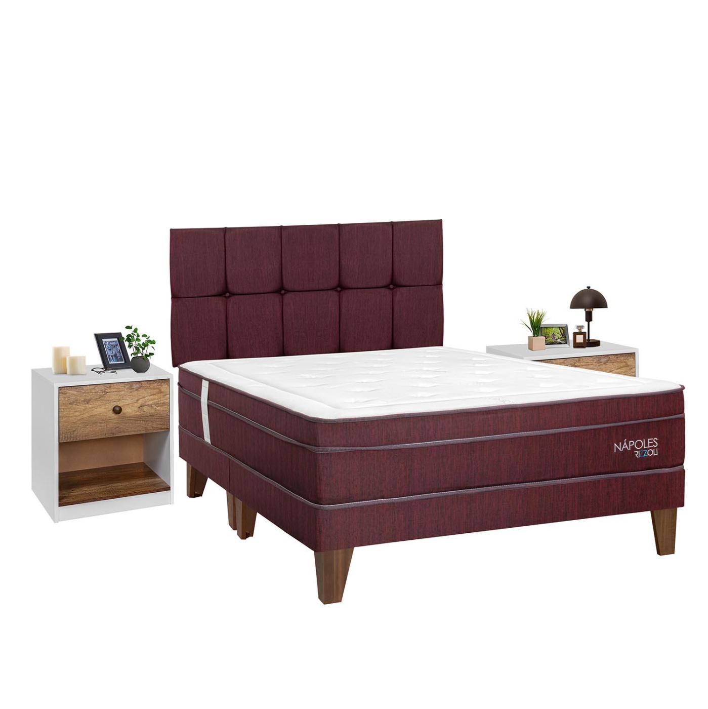 DORMITORIO EUROPEO RIZZOLI NAPOLES QUEEN + VELADOR MUNDIAL - 1