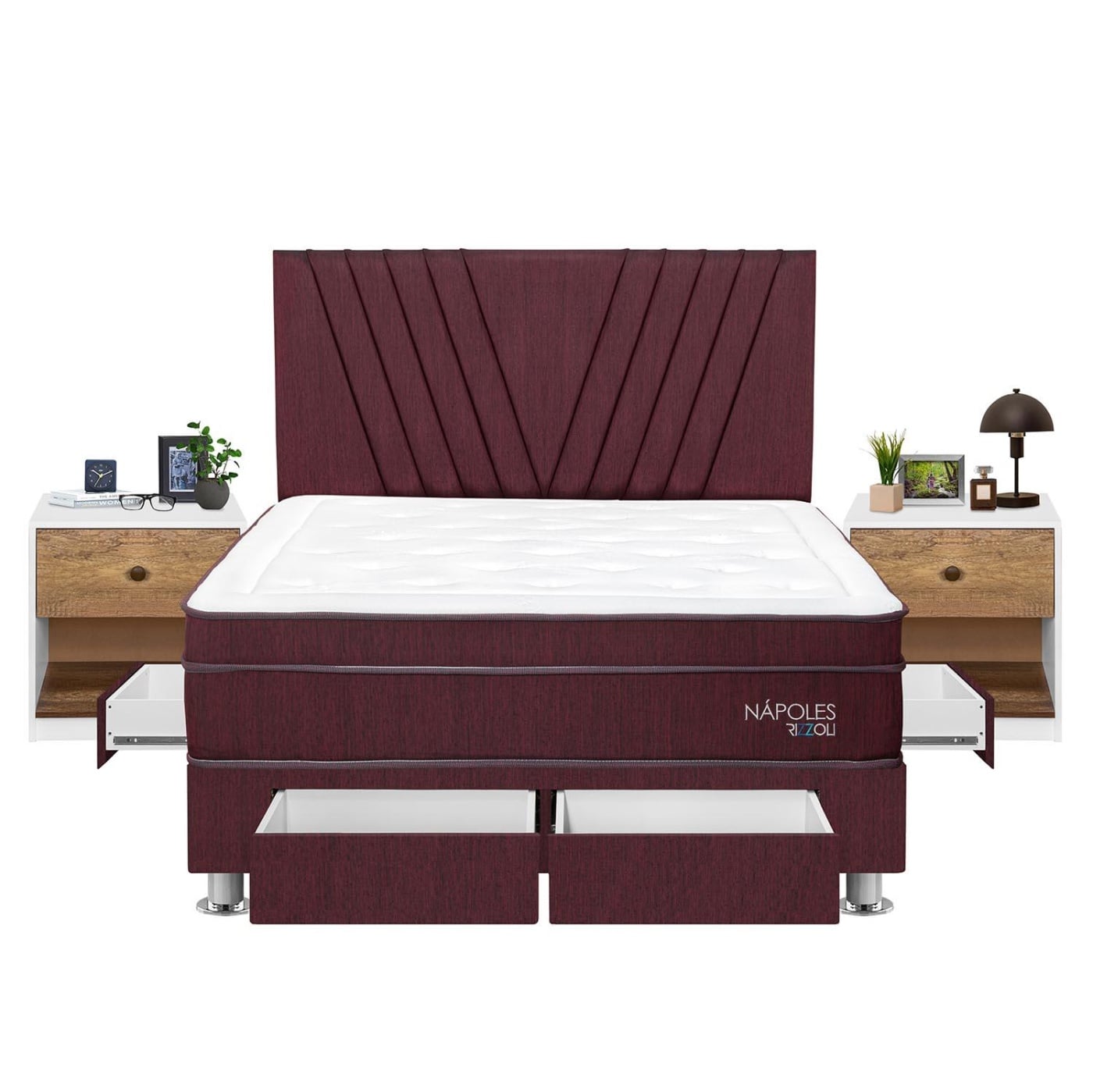 DORMITORIO RIZZOLI NAPOLES KING 4 CAJONES + VELADOR MUNDIAL - 2
