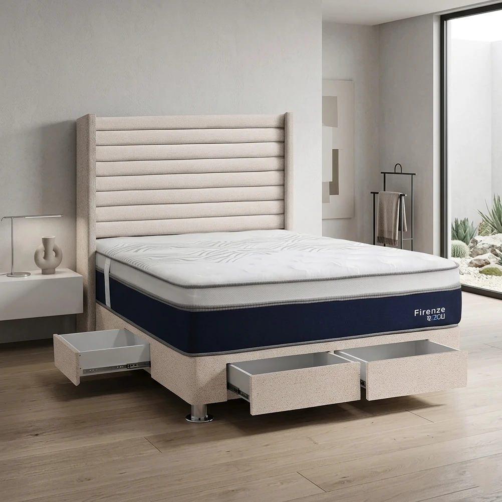 DORMITORIO RIZZOLI FIRENZE 2 PLAZAS CON CAJONES BEIGE - 1