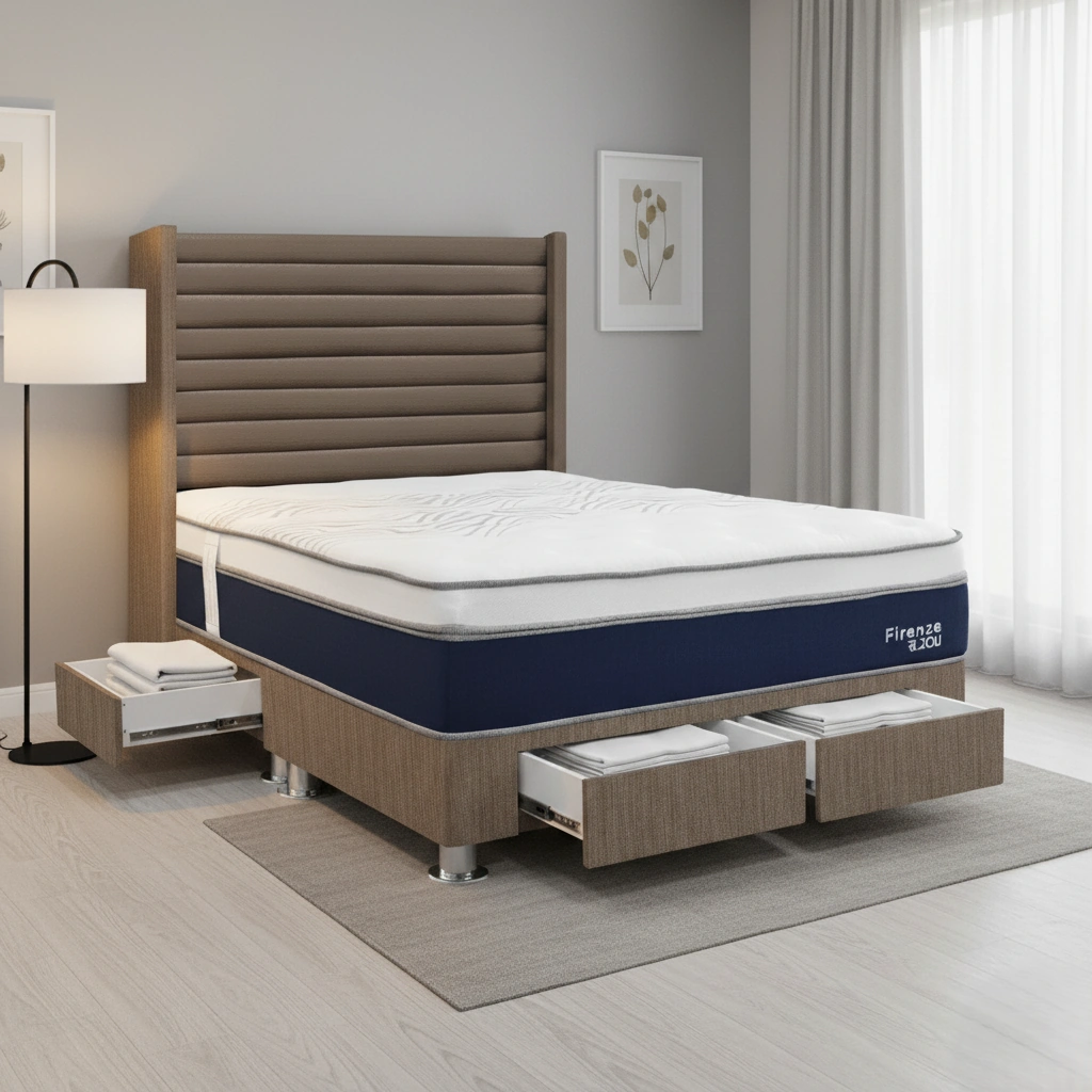 DORMITORIO RIZZOLI FIRENZE KING CON CAJONES MARRON - 1
