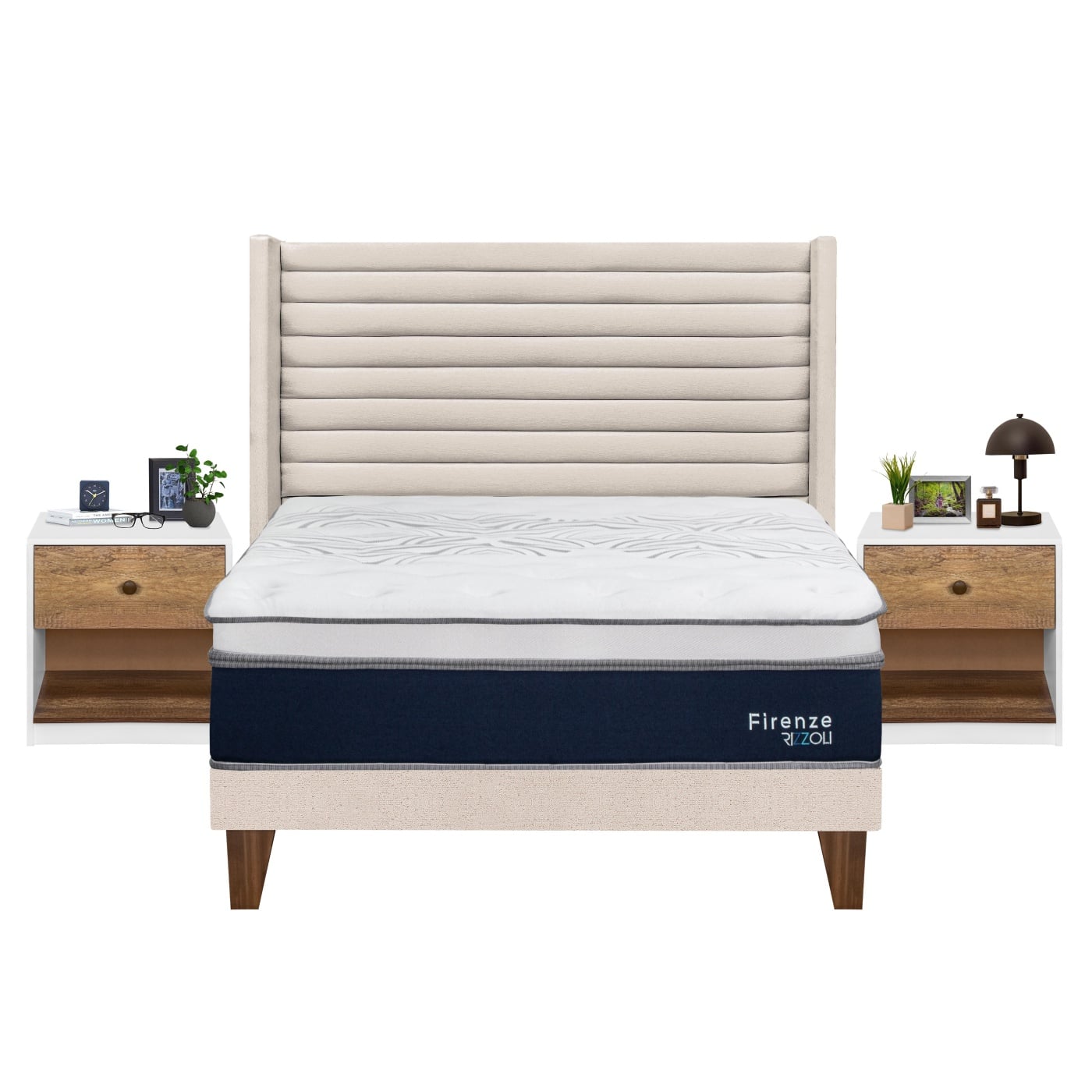 DORMITORIO EUROPEO RIZZOLI FIRENZE KING BEIGE + VELADOR MUNDIAL - 2