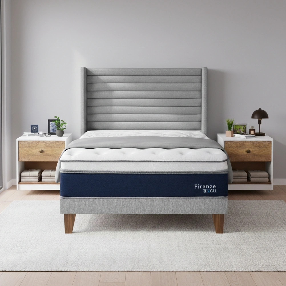 DORMITORIO EUROPEO RIZZOLI FIRENZE 2 PLAZAS PLATA + VELADOR MUNDIAL - 1