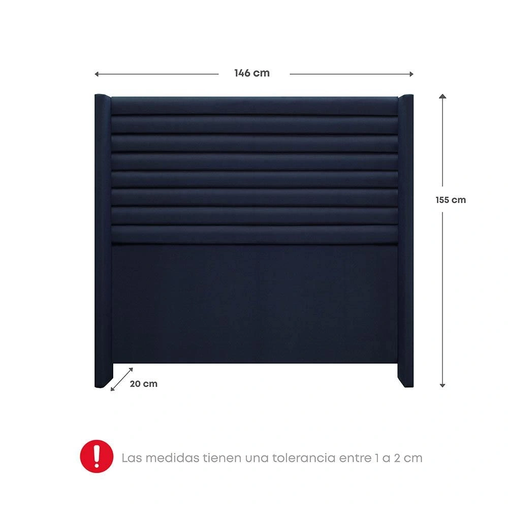 DORMITORIO EUROPEO RIZZOLI FIRENZE 2 PLAZAS AZUL + VELADOR MUNDIAL - 9