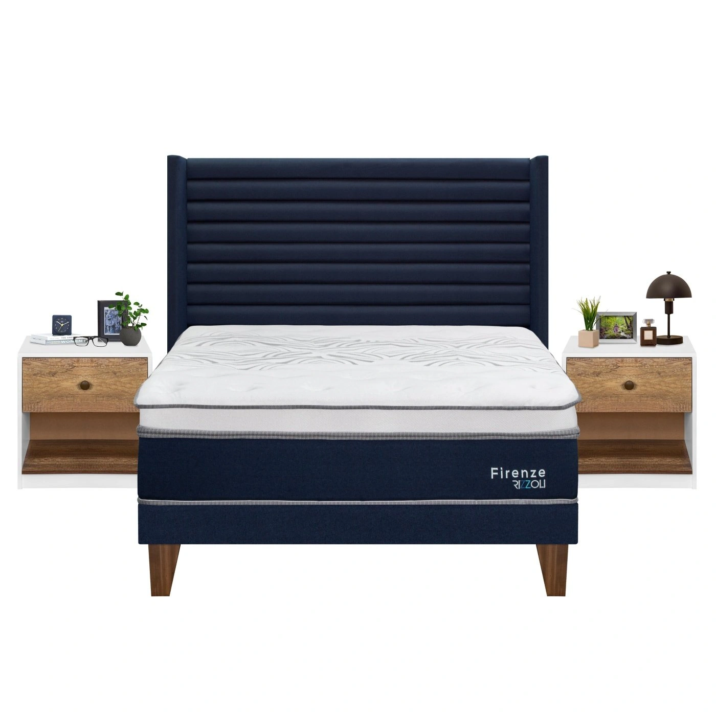 DORMITORIO EUROPEO RIZZOLI FIRENZE KING AZUL + VELADOR MUNDIAL - 3