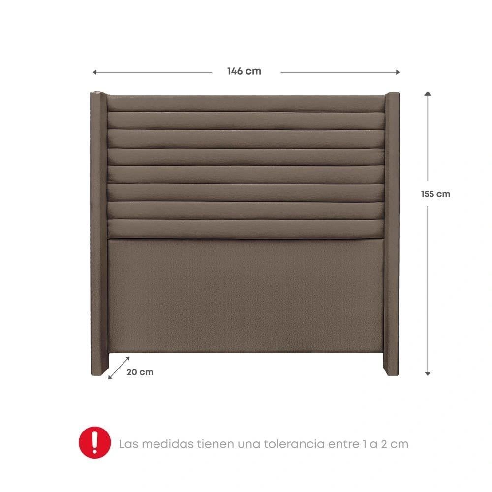 DORMITORIO EUROPEO RIZZOLI FIRENZE 2 PLAZAS MARRON + VELADOR MUNDIAL - 9
