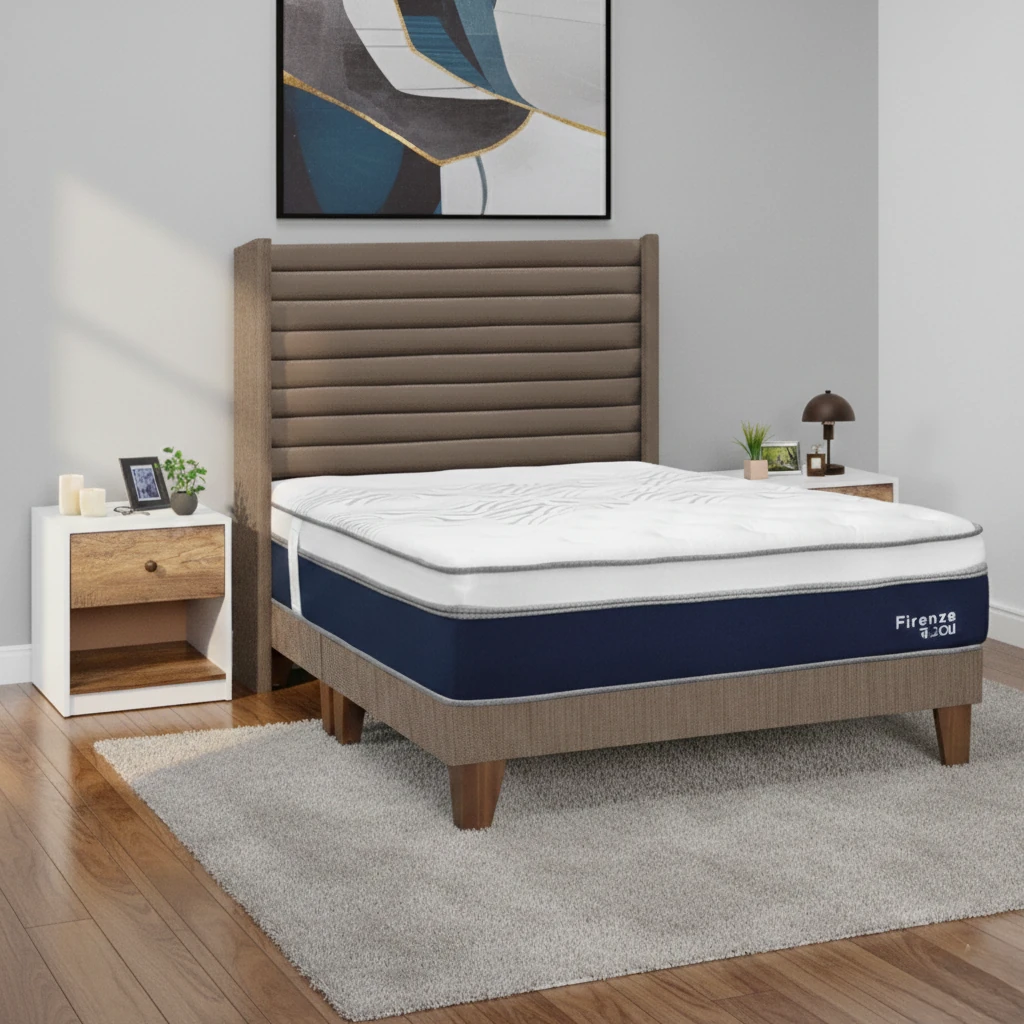 DORMITORIO EUROPEO RIZZOLI FIRENZE QUEEN MARRON + VELADOR MUNDIAL - 1