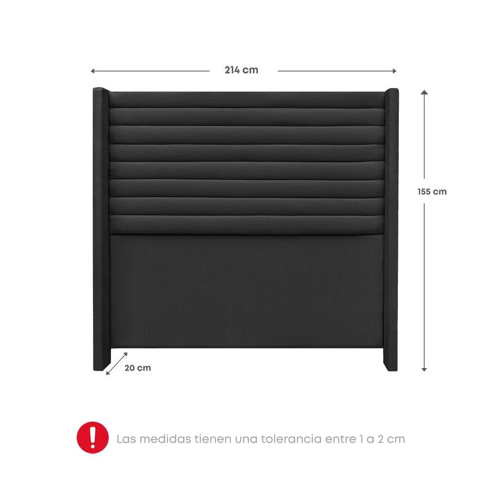 DORMITORIO RIZZOLI FIRENZE KING CON CAJONES GRIS + VELADOR MUNDIAL - 9