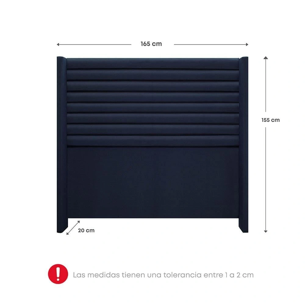 DORMITORIO RIZZOLI FIRENZE QUEEN CON CAJONES AZUL + VELADOR MUNDIAL - 9