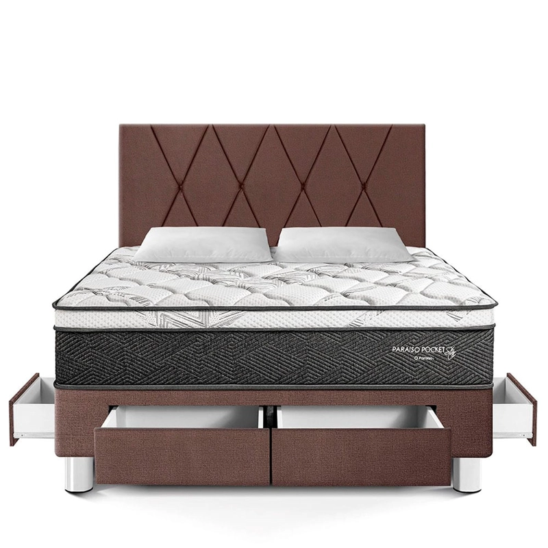 DORMITORIO PARAÍSO PARAÍSO POCKET STAR QUEEN POCKET STAR CAJONES + CABECERA LOFT CHOCOLATE - 3