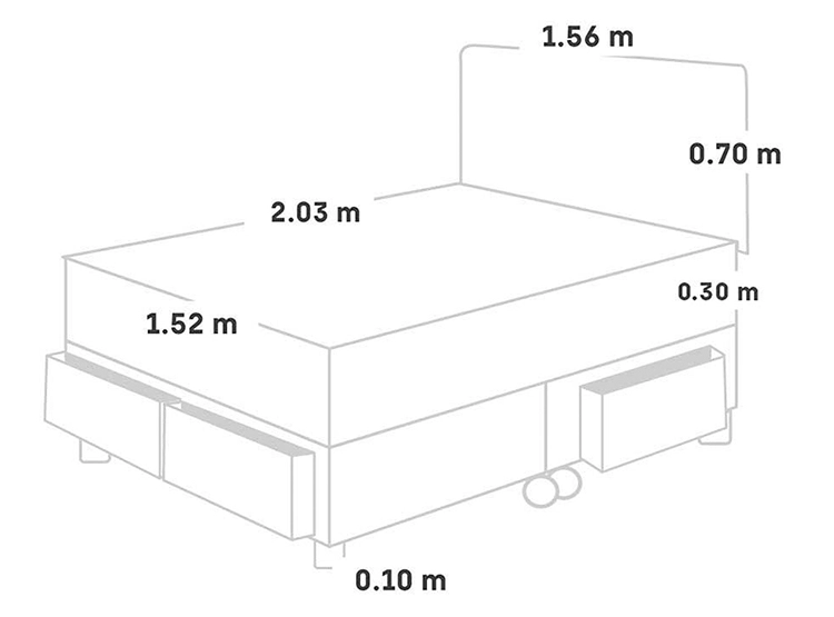 DORMITORIO AMERICANO PARAÍSO PARAÍSO POCKET STAR QUEEN POCKET STAR CAJONES + CABECERA LOFT CHARCOAL - 5