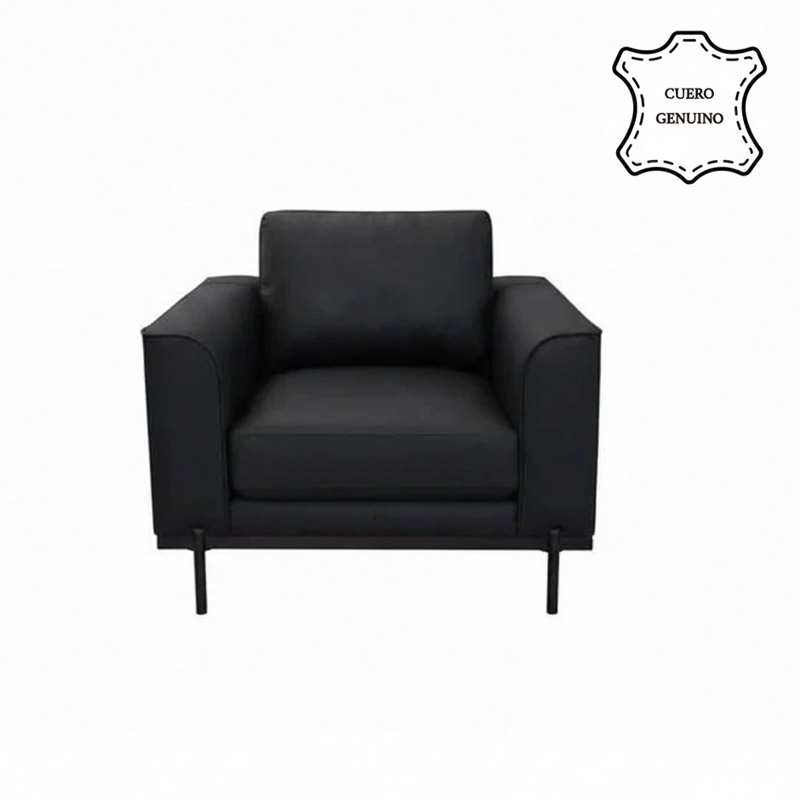 SILLÓN RIPLEY HOME KIKA CUERO NEGRO - 2