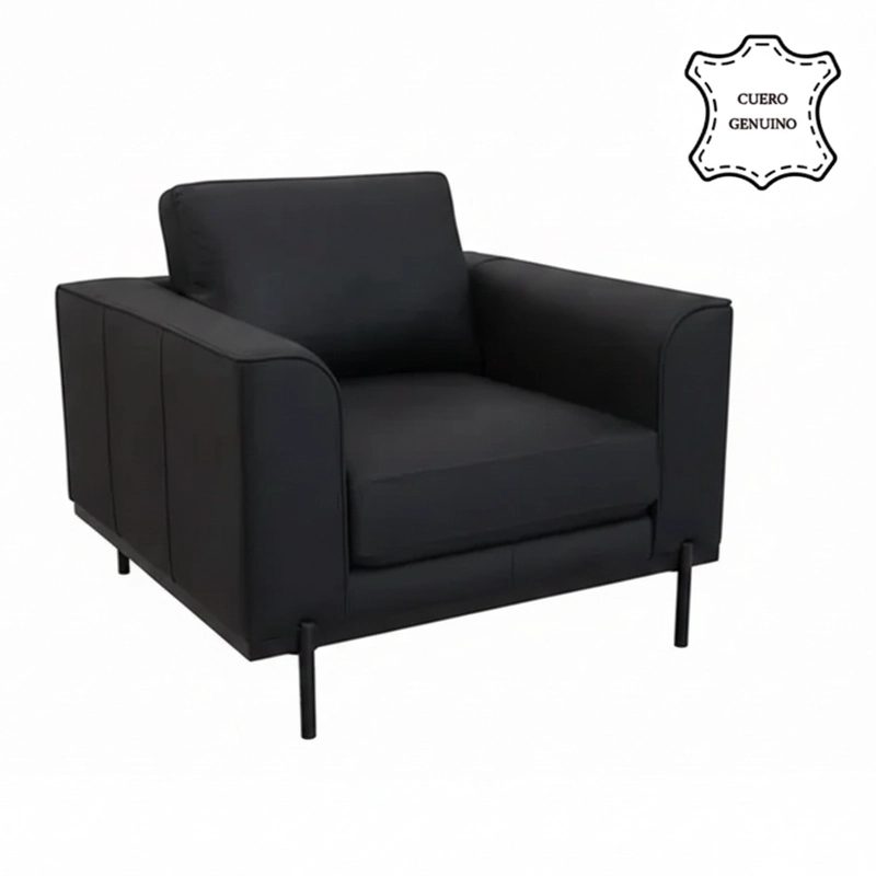 SILLÓN RIPLEY HOME KIKA CUERO NEGRO - 4