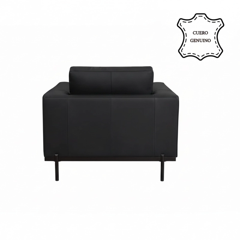 SILLÓN RIPLEY HOME KIKA CUERO NEGRO - 6