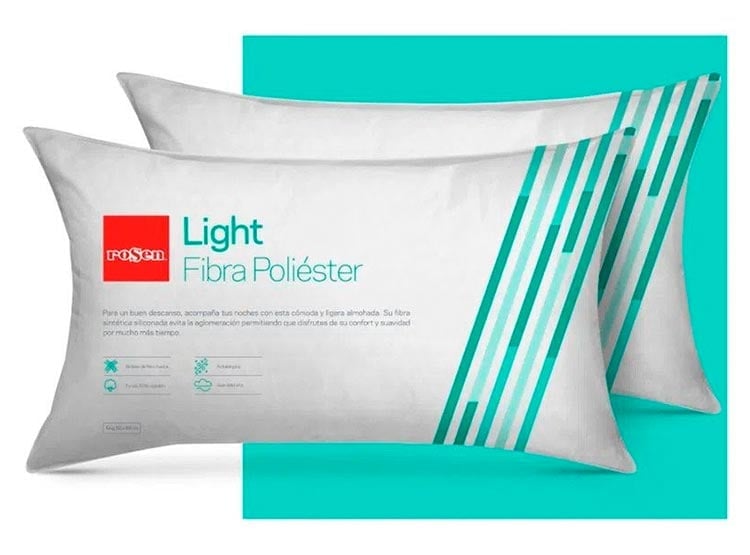ALMOHADA ROSEN LIGHT AMERICANA 70X50 CM BLANCO SET X2 - 1