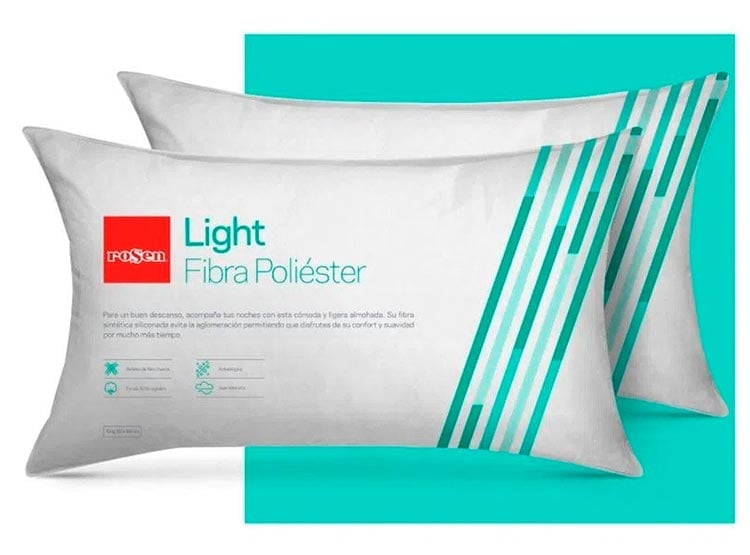 ALMOHADA ROSEN LIGHT KING 90X50 CM BLANCO SET X2 - 1