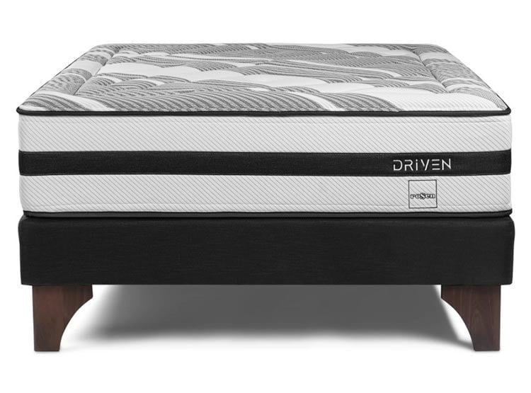 DORMITORIO EUROPEO ROSEN DRIVEN 2 PLAZAS ISSEY GRAFITO + 2 VELADORES + 2 ALMOHADAS MEMORY MAX - 3