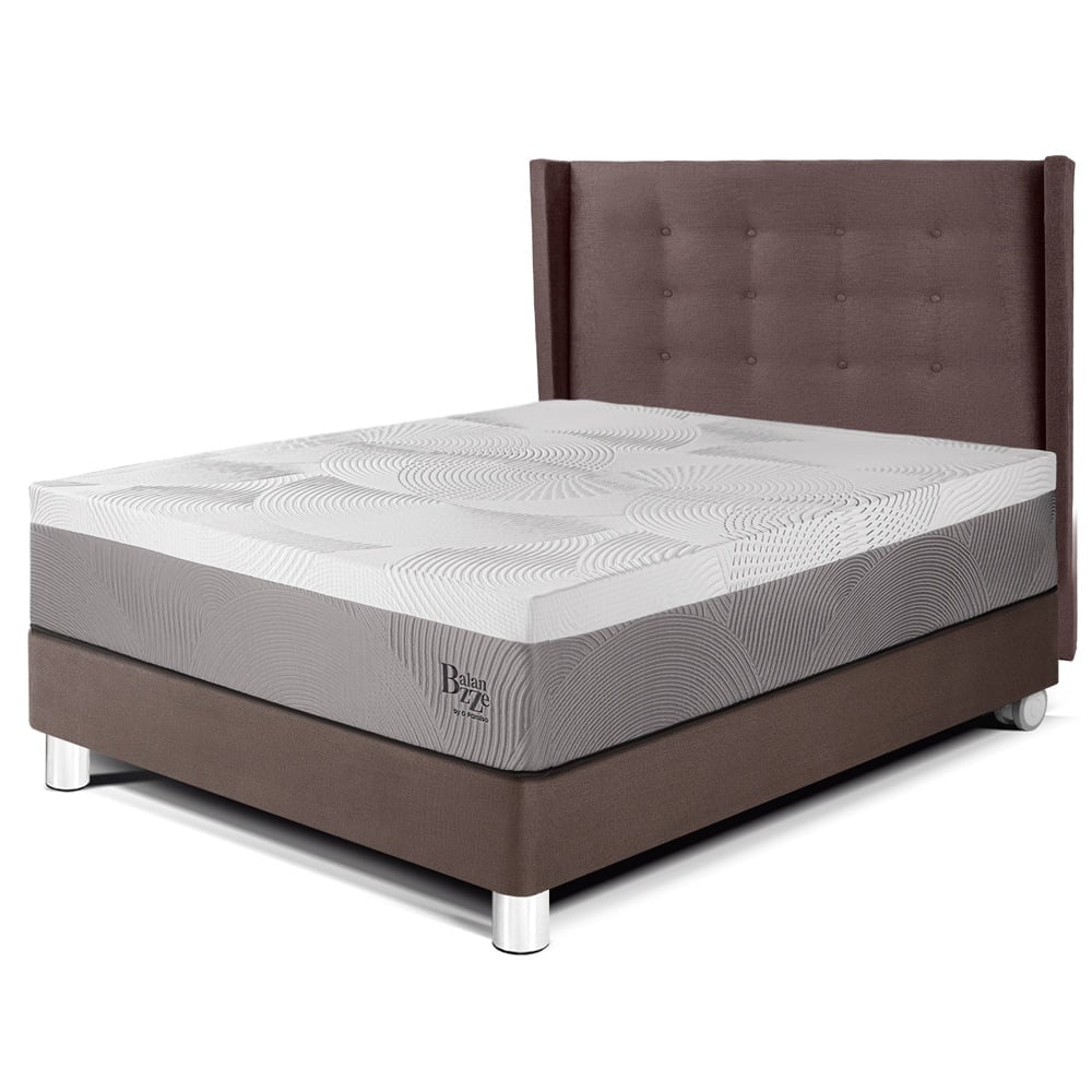 DORMITORIO PARAÍSO ROYAL BALANZZE 1.5 PLAZAS + CABECERA GOLD CHOCOLATE + 1 ALMOHADA VISCOELÁSTICA - 1