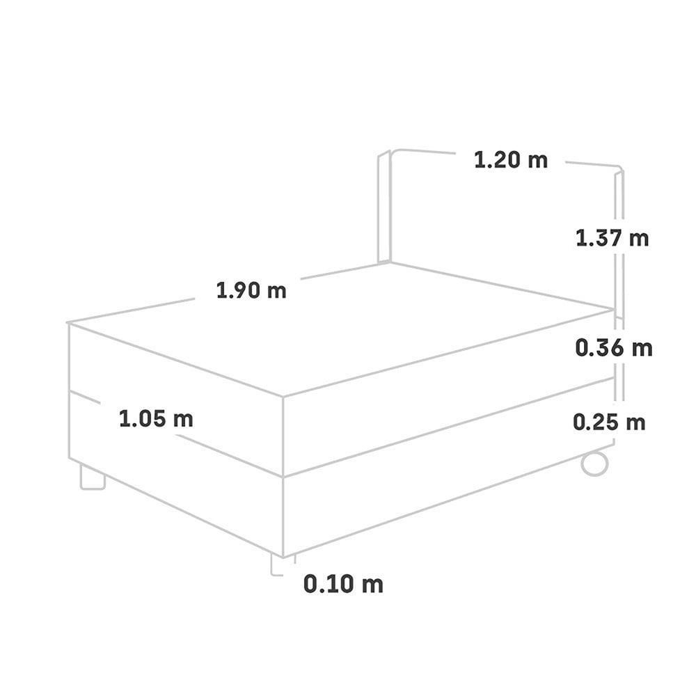 DORMITORIO PARAÍSO ROYAL BALANZZE 1.5 PLAZAS + CABECERA GOLD CHOCOLATE + 1 ALMOHADA VISCOELÁSTICA - 5
