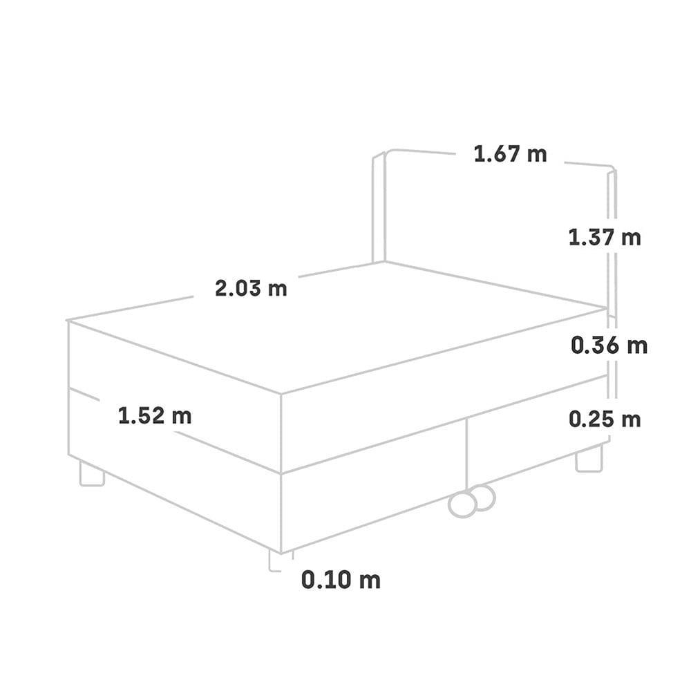 DORMITORIO PARAÍSO ROYAL BALANZZE QUEEN + CABECERA GOLD GRIS + 2 ALMOHADAS VISCOELÁSTICAS - 5