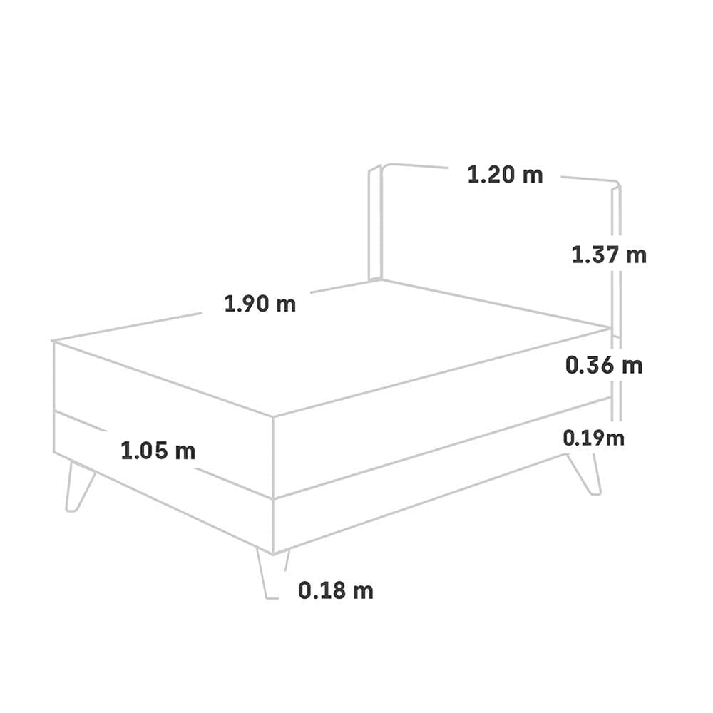 DORMITORIO EUROPEO PARAÍSO ROYAL BALANZZE 1.5 PLAZAS + CABECERA GOLD CHAMPAGNE + 1 ALMOHADA VISCOELÁSTICA - 5