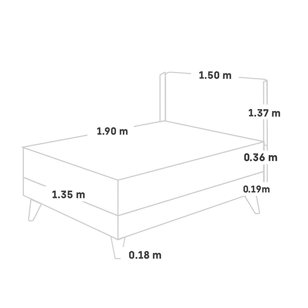 DORMITORIO EUROPEO PARAÍSO ROYAL BALANZZE 2 PLAZAS + CABECERA GOLD GRIS + 2 ALMOHADAS VISCOELÁSTICAS - 5