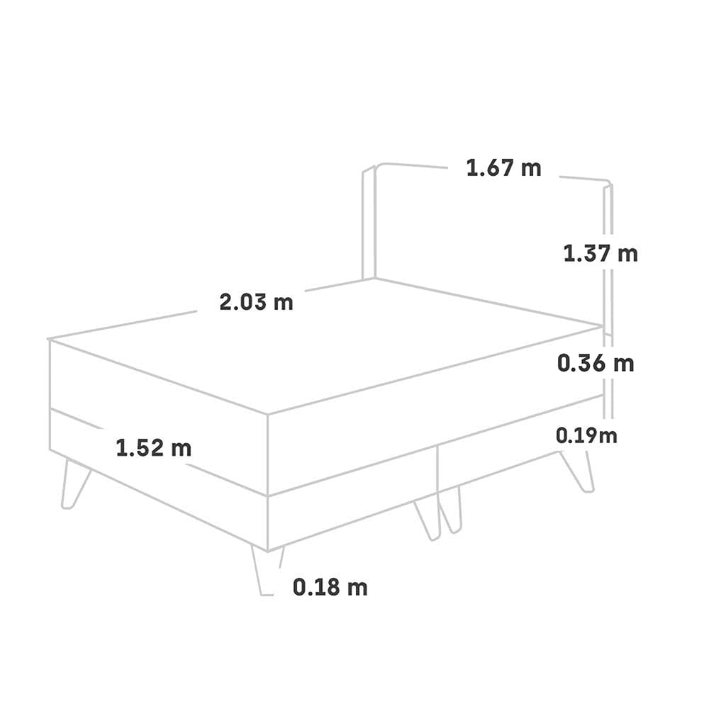 DORMITORIO EUROPEO PARAÍSO ROYAL BALANZZE QUEEN + CABECERA GOLD CHAMPAGNE + 2 ALMOHADAS VISCOELÁSTICAS - 5
