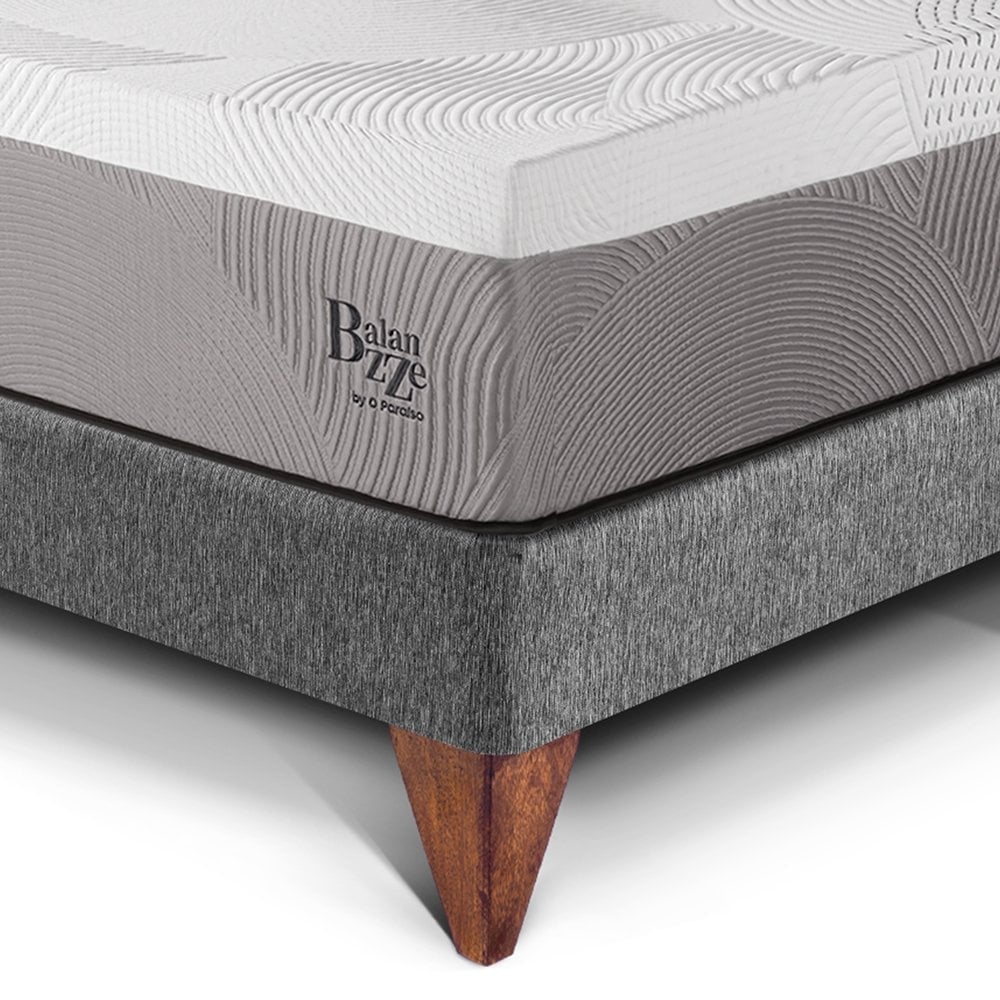 DORMITORIO EUROPEO PARAÍSO ROYAL BALANZZE KING + CABECERA GOLD GRIS + 2 ALMOHADAS VISCOELÁSTICAS - 2