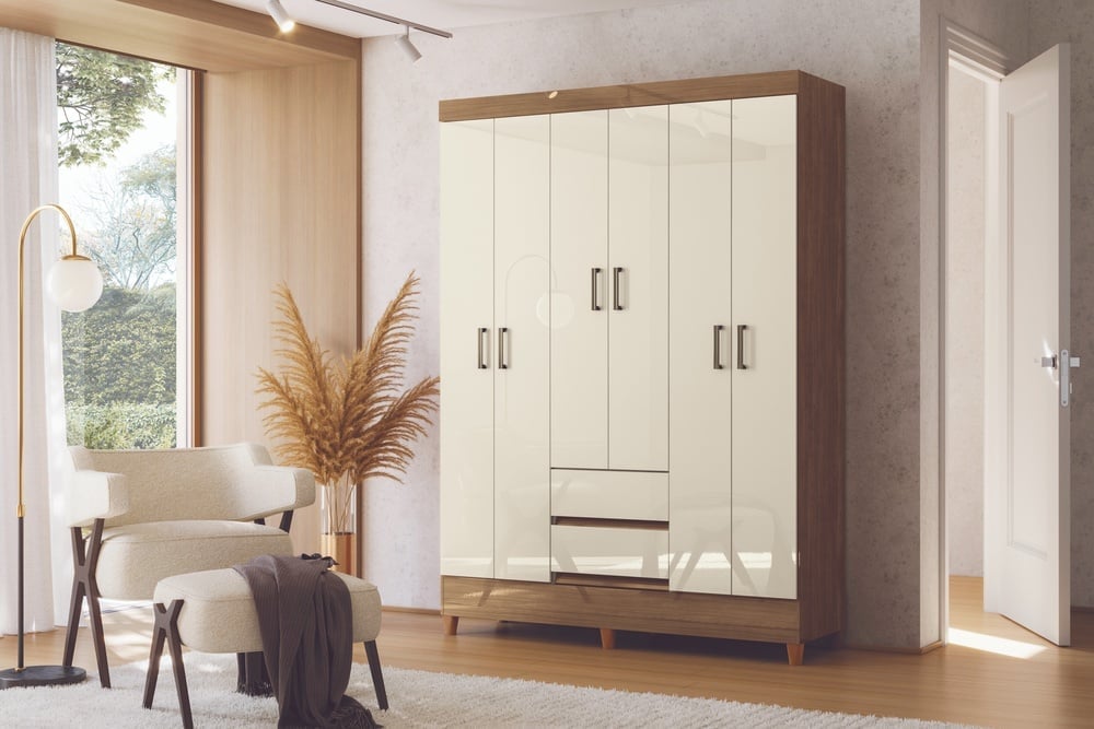 ROPERO RIPLEY HOME FIT 6 PUERTAS 2 CAJONES CREMA - 1
