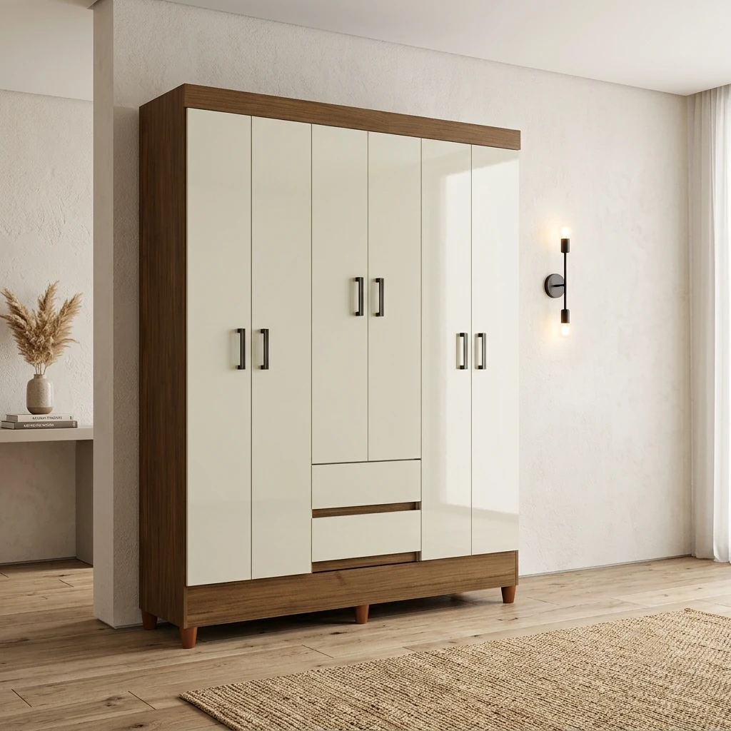 ROPERO RIPLEY HOME FIT 6 PUERTAS 2 CAJONES CREMA - 1