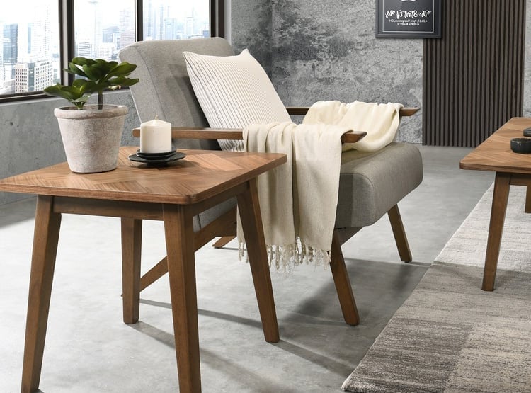 MESA LATERAL RIPLEY HOME CHEVRON MID CENTURY 50X50 CM - 1