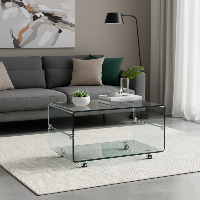 MESA DE CENTRO RIPLEY HOME LUREN TRANSPARENTE 80X50 CM - 1
