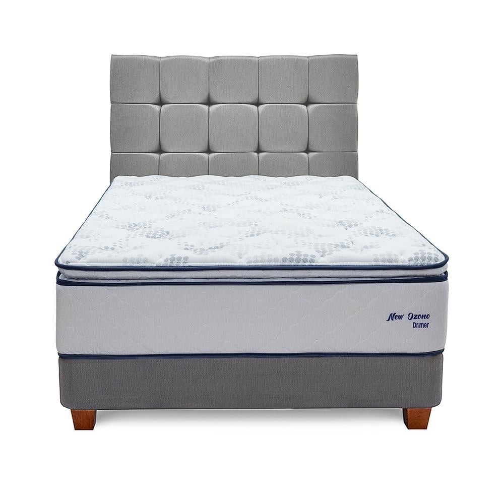 DORMITORIO AMERICANO DRIMER NEW OZONO 1.5 PLAZAS + BOX TARIMA GRIS PLATA - 2