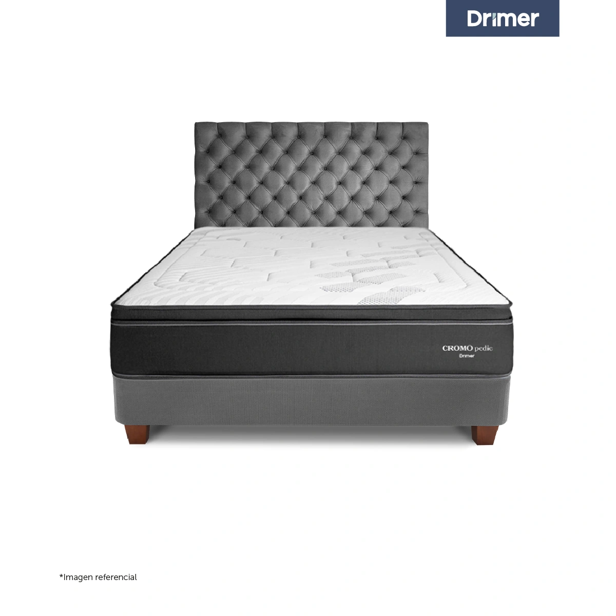 DORMITORIO AMERICANO DRIMER CROMOPEDIC KING GRIS PLATA - 2