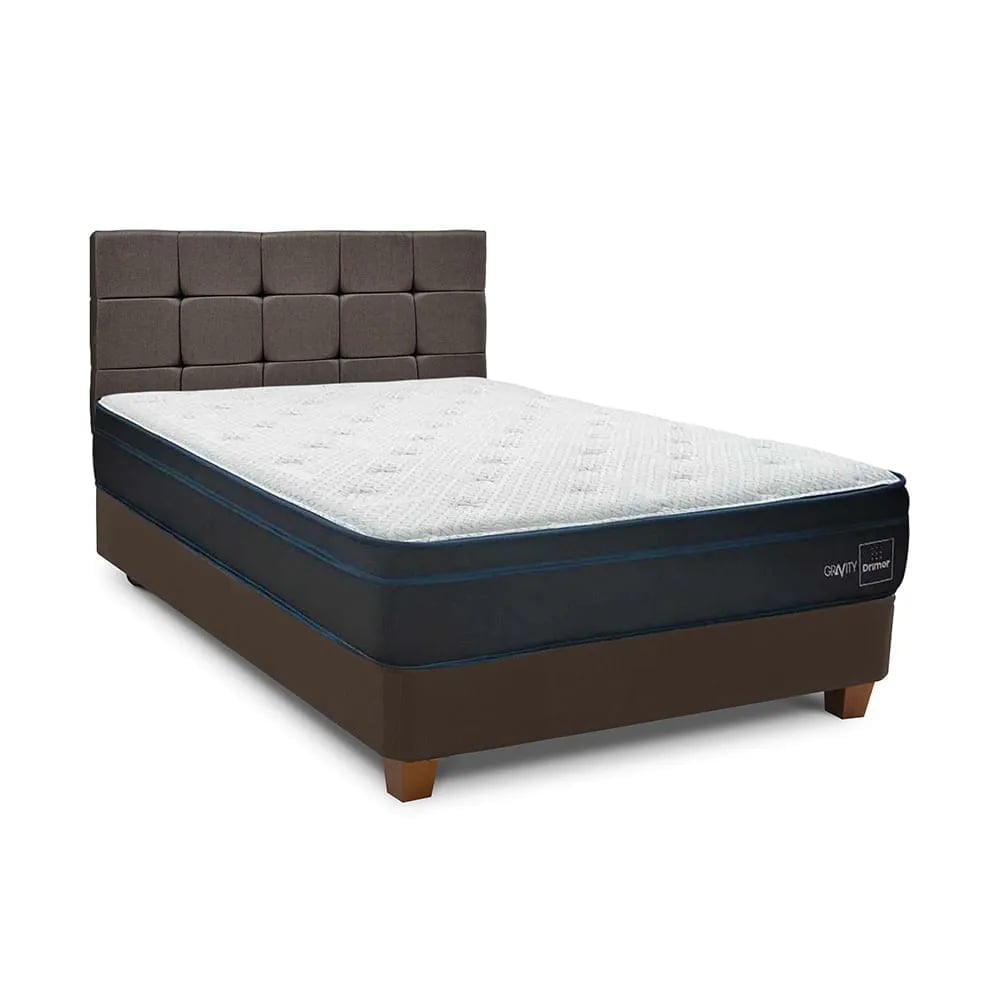 DORMITORIO AMERICANO DRIMER GRAVITY 1.5 PLAZAS + BOX TARIMA MARRÓN - 1