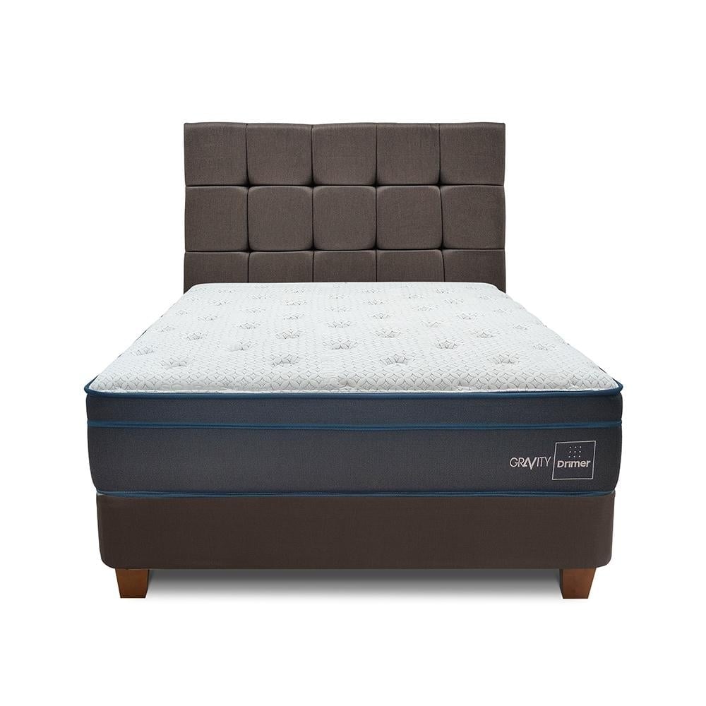 DORMITORIO AMERICANO DRIMER GRAVITY 2 PLAZAS + BOX TARIMA MARRÓN + CABECERA - 2