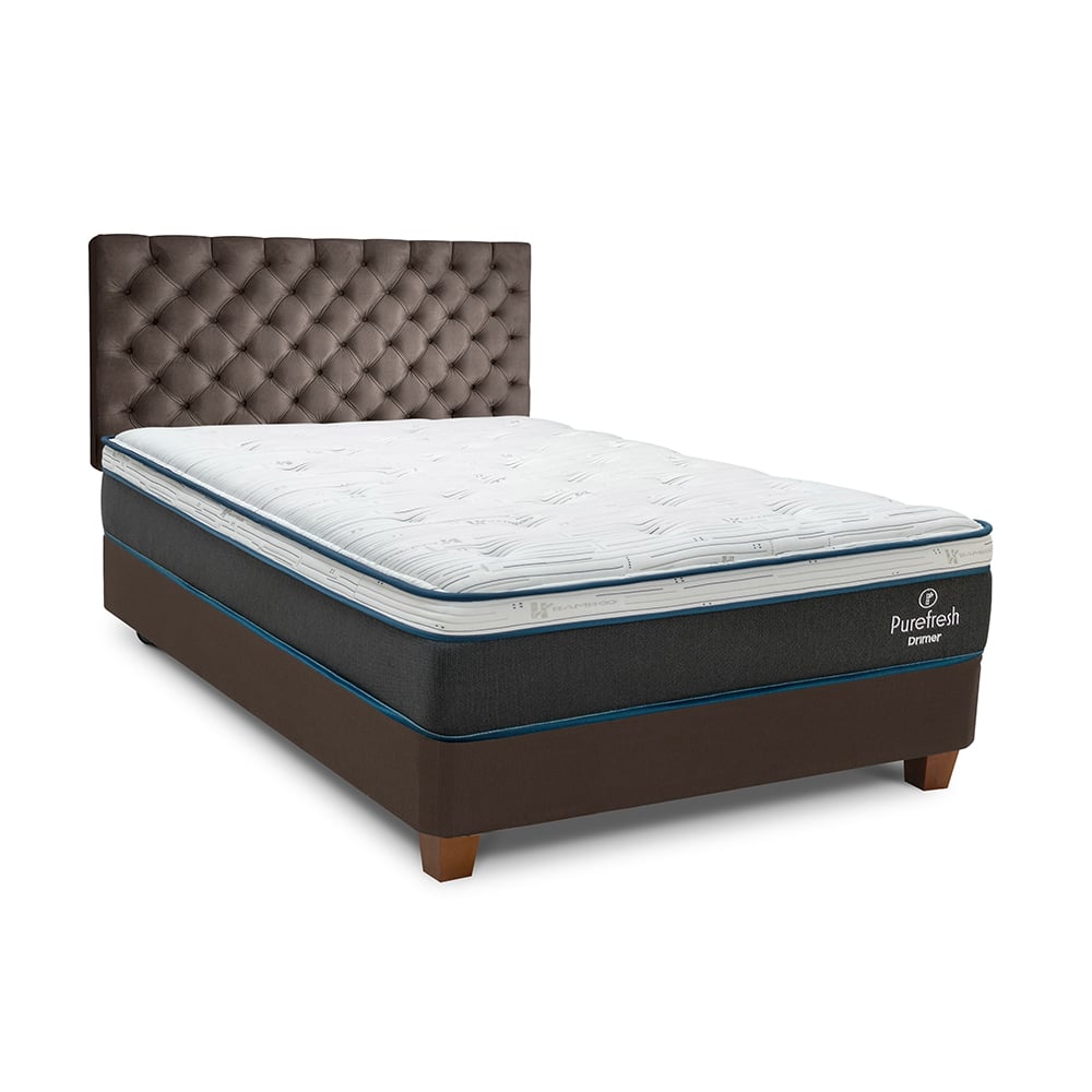 DORMITORIO AMERICANO DRIMER PURE FRESH 2 PLAZAS + BOX TARIMA MARRÓN - 1