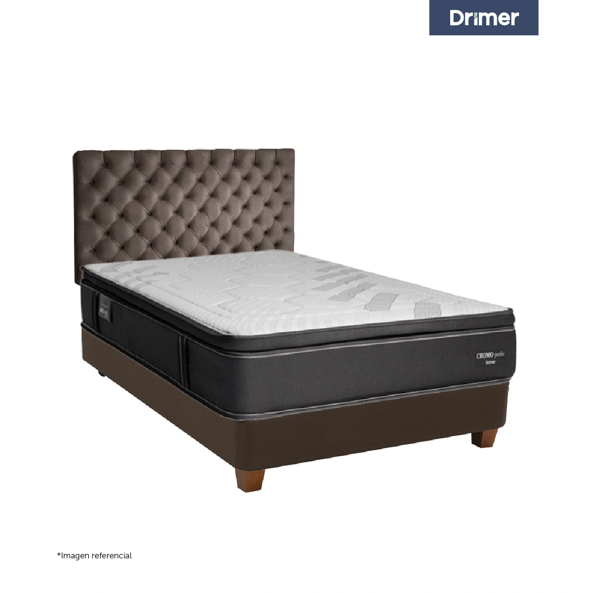 DORMITORIO AMERICANO DRIMER CROMOPEDIC 1.5 PLAZAS MARRÓN - 1
