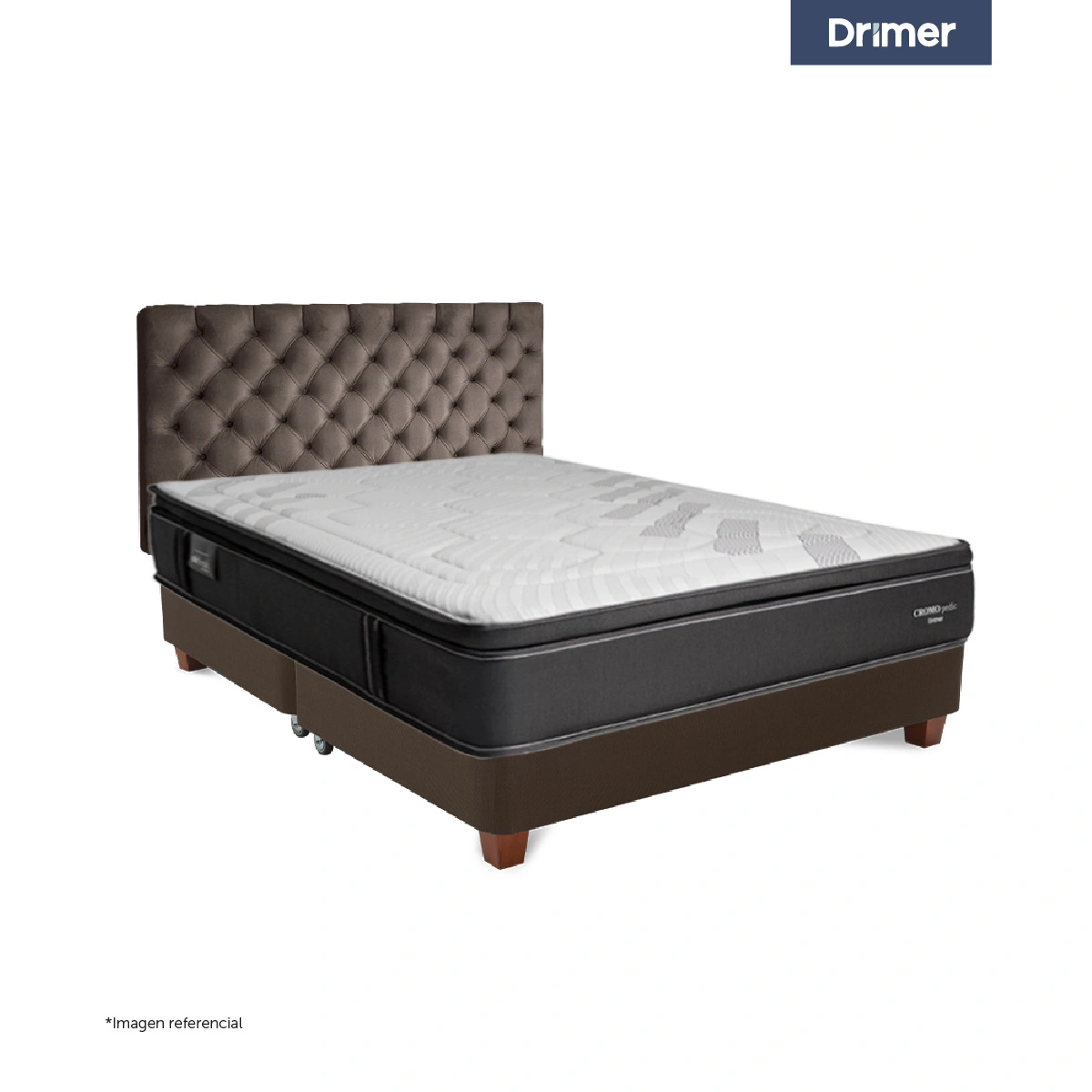 DORMITORIO AMERICANO DRIMER CROMOPEDIC QUEEN MARRÓN - 1