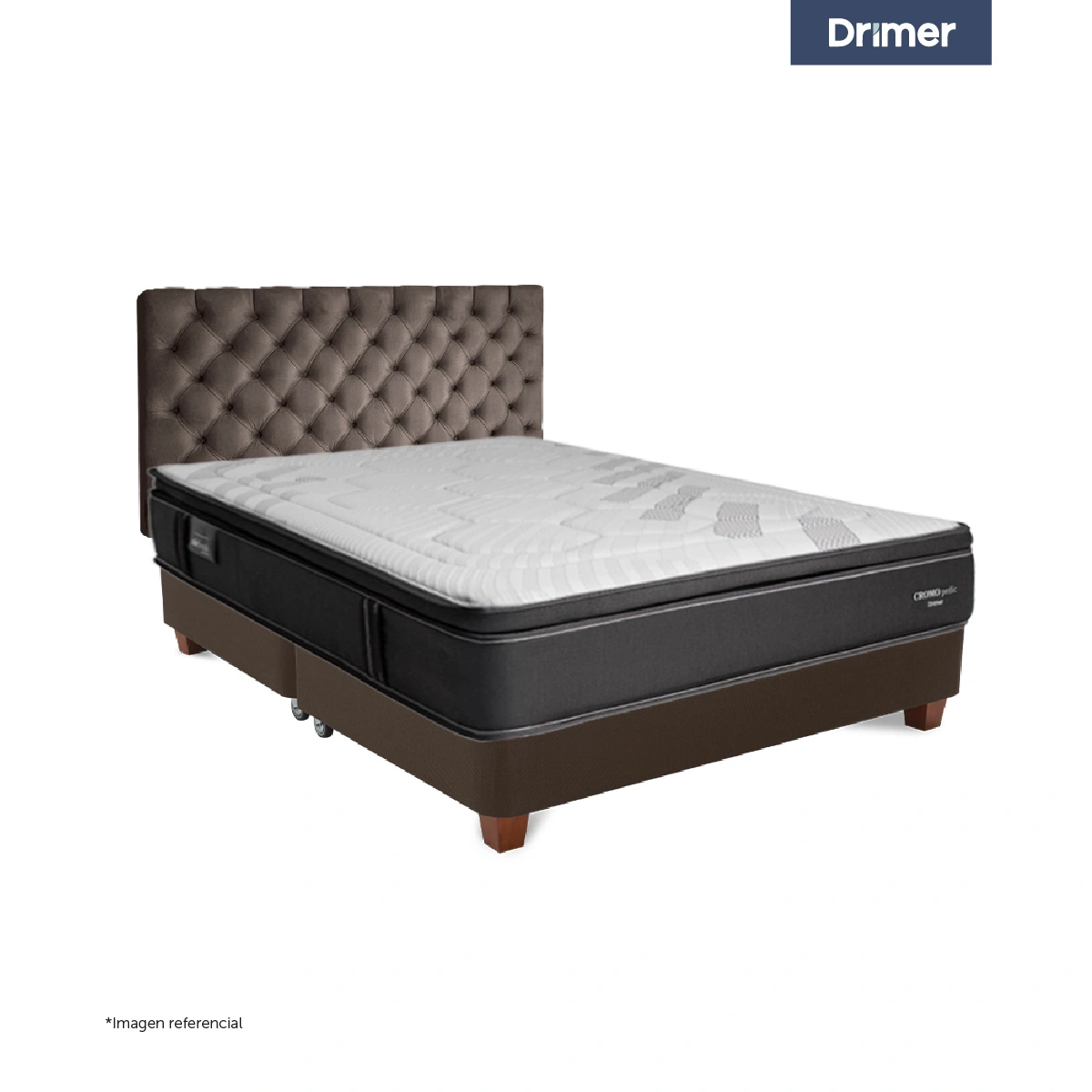 DORMITORIO AMERICANO DRIMER CROMOPEDIC KING MARRÓN - 1