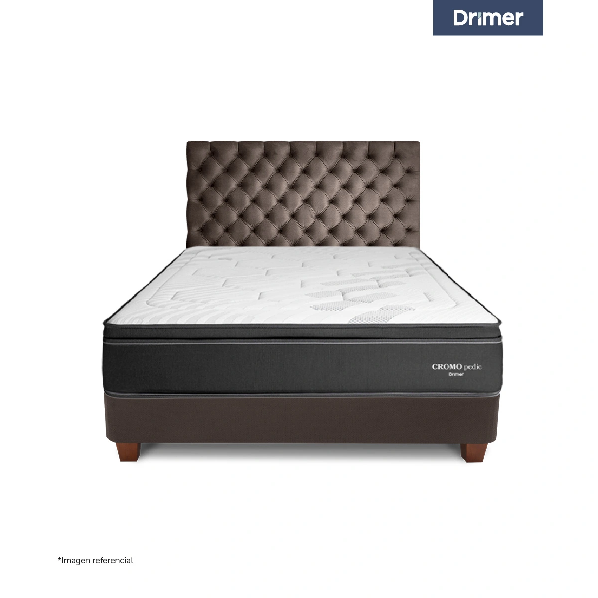 DORMITORIO AMERICANO DRIMER CROMOPEDIC KING MARRÓN - 2