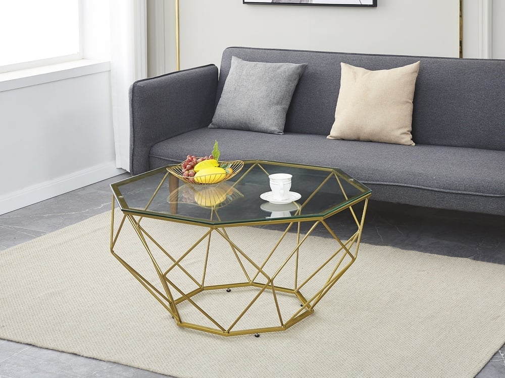 MESA DE CENTRO RIPLEY HOME DIAMANTE DORADO 100X100 CM - 1