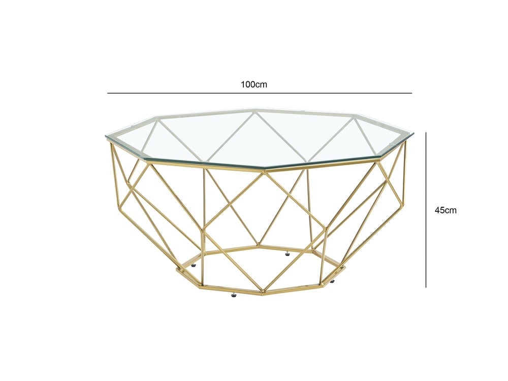 MESA DE CENTRO RIPLEY HOME DIAMANTE DORADO 100X100 CM - 3