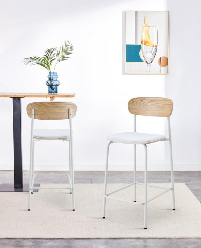 SILLA DE BAR RIPLEY HOME NORDIC MADERA BEIGE - 2