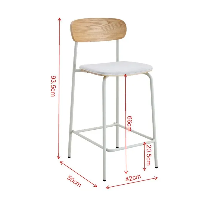 SILLA DE BAR RIPLEY HOME NORDIC MADERA BEIGE - 3
