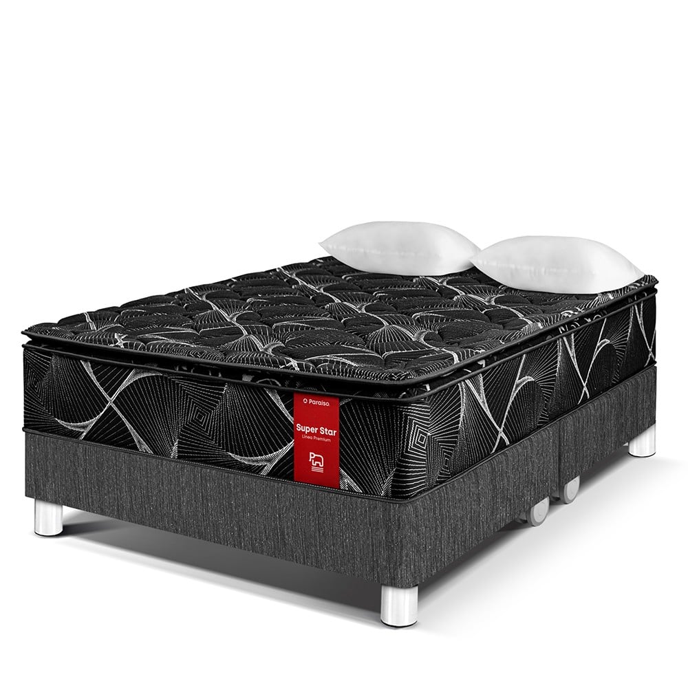 CAMA PARAÍSO SUPER STAR NEGRO KING CHARCOAL - 1