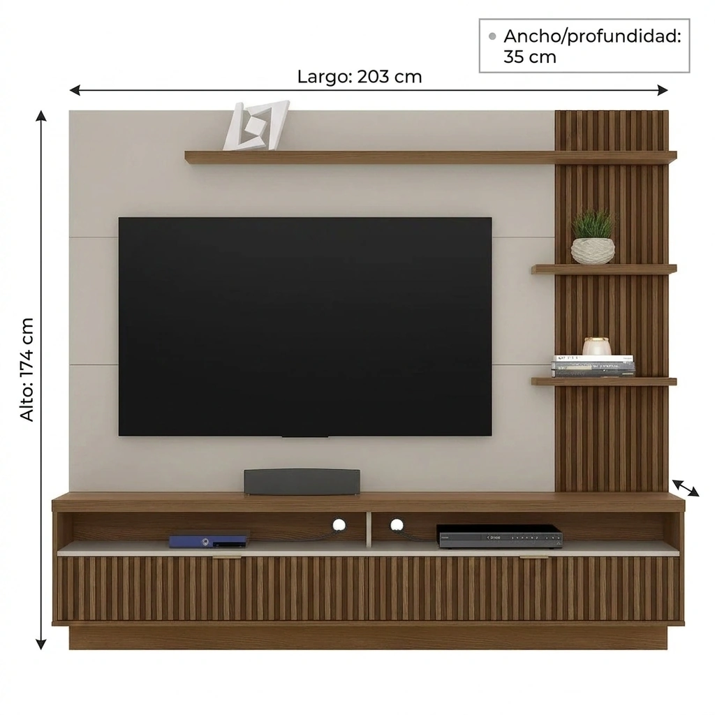 PANEL DE TV RIPLEY HOME ARARUNA OFF WHITE HASTA 65" - 3