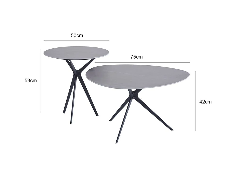 MESA DE CENTRO RIPLEY HOME SETX2 ANN METAL GRIS - 3