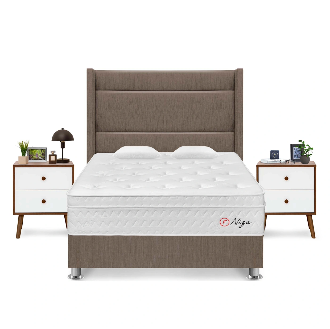 DORMITORIO AMERICANO FORLI NIZA 2 PLAZAS + CABECERA DE LUXE LÍNEA + VELADOR - 1