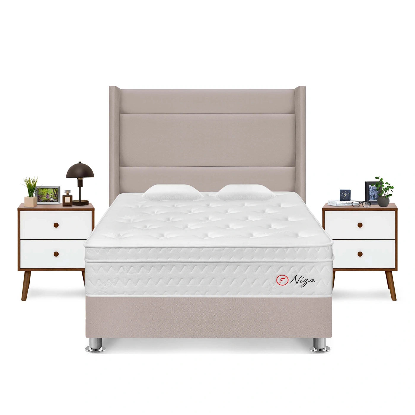 DORMITORIO AMERICANO FORLI NIZA 2 PLAZAS + CABECERA DE LUXE LÍNEA + VELADOR - 1